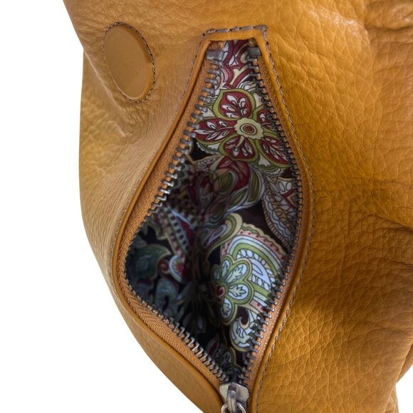 Tignanello Women’s Yellow Leather With Front Zip Pocket Crossbody Bag - Picture 7 of 13